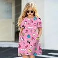 thumbnail image 1 of Hello Kitty Robe d'Été Rose et Blanche - Motif Dessin Animé Robe de Soirée à Manches Courtes - Robe Décontractée Enfant/adulte, 1 of 6