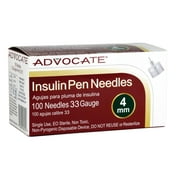 Advocate Pen Needle 33G 4MM 5/32" 100 Count