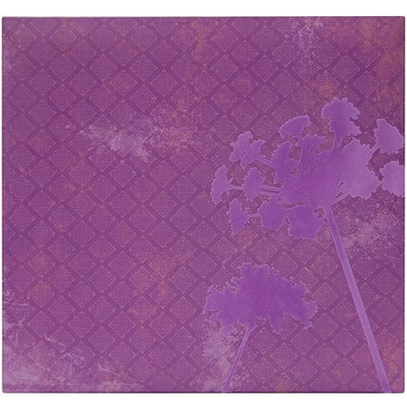 MBI 466663 Flocked Album 12 inch x 12 inch -Purple Flower
