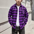 thumbnail image 2 of Fall/Winter Saving! HVOBTTY Toddlers Convertible Short Jacket, Kids Fall and Winter Coats, Kids' Casual Fashion Plaid Print Long Sleeve Hooded Plaid Button Down Shirts Jackets Purple, 6-7Years, 2 of 5