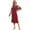 Y-Wine Red, variant on WBQ Women's Nightgown 3/4 Sleeve O Neck Nightshirt Color Block Casual Sleepwear Nightdress Soft Comfy Knee Length Sleepshirt Loungewear, S-2XL