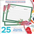 thumbnail image 2 of czcpp-Recipe Card Set - 25 Recipe Cards 4 x 6 Inch, Perfect Size for a Recipe Card Box for Wedding, Bridal Shower Recipe Cards, Make Your Own Recipe Book, Green & Peonies - Newlyweds, 2 of 4