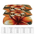 thumbnail image 2 of 3 Pcs Soft Bedding Set, Includes 1 Duvet Cover with Zipper And 2 Pillow,Shams Hawaiian Hibiscus Garden Orange Flowers Full(79"×90"), 2 of 8