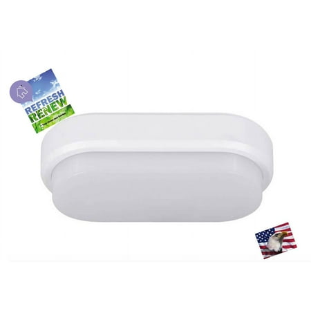 iLett 12 Watts LED Ultra Compact Oval Flush Mount Ceiling Light and Bulkhead  8 x 4 in  Outdoor prepared  960 lm  6500K  CE ROHS  85V-265V