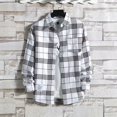 thumbnail image 3 of Camisa y blusa de manga larga a cuadros para hombre con bolsillo, diseño de marca, corte entallado, informal, barata, con botones, moda 2024 I Clothes, 3 of 5