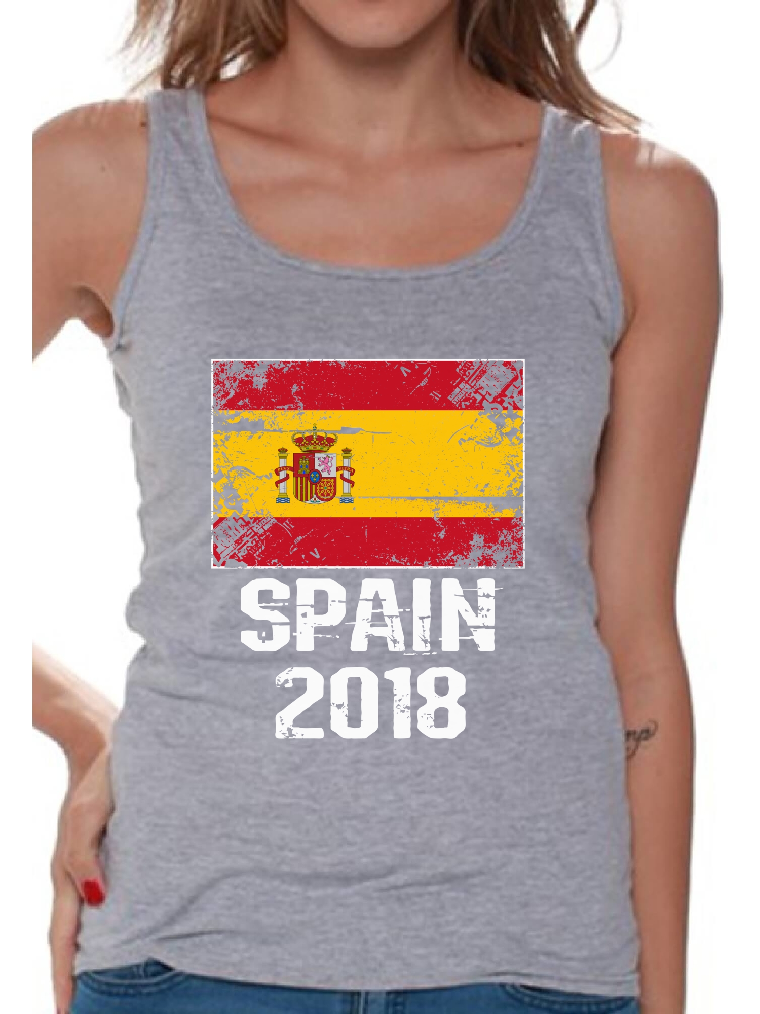 Awkward Styles Spain 2018 Tank Top for Women Spanish Flag Gifts Spain ...