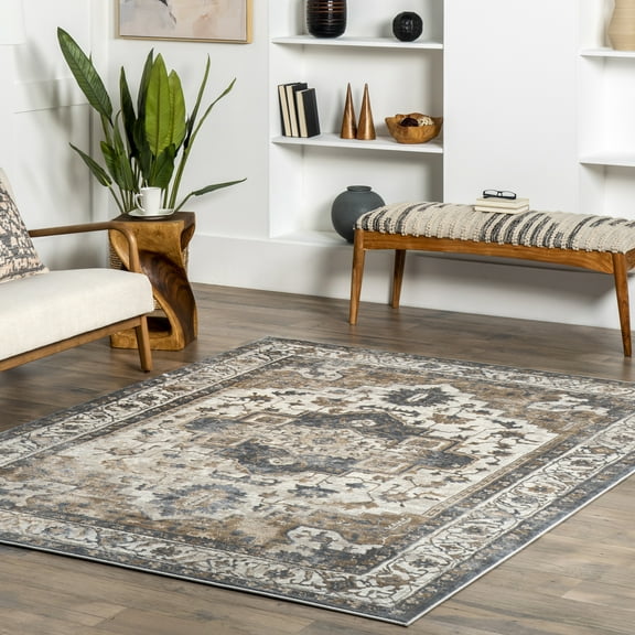 nuLOOM Sian Persian Vintage Medallion Area Rug, 5' x 8', Beige