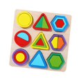 thumbnail image 2 of lionlar Shape Puzzles Activity Sensory Toy Colorful Geometric Board Shape Matching Board C, 2 of 9