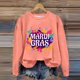 thumbnail image 3 of Gibobby Temperamento Pullover Top Sudadera con cuello redondo y estampado de Mardi para mujer, con cuello redondo, camisas de entrenamiento de manga larga a la moda, blusa hol(Anaranjado, M), 3 of 5