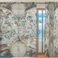 thumbnail image 2 of FREEAMG Vintage Dinosaur World Map Sheer Window Curtain Panel Drape 55x84 Inch for Living Room Bedroom Kids Room 2 Piece, 2 of 4