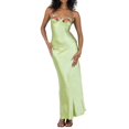 thumbnail image 2 of XIAOCHA Summer Chic Maxi Dress for Women Floral Embroidery Spaghetti Strap Club Gowns, 2 of 8