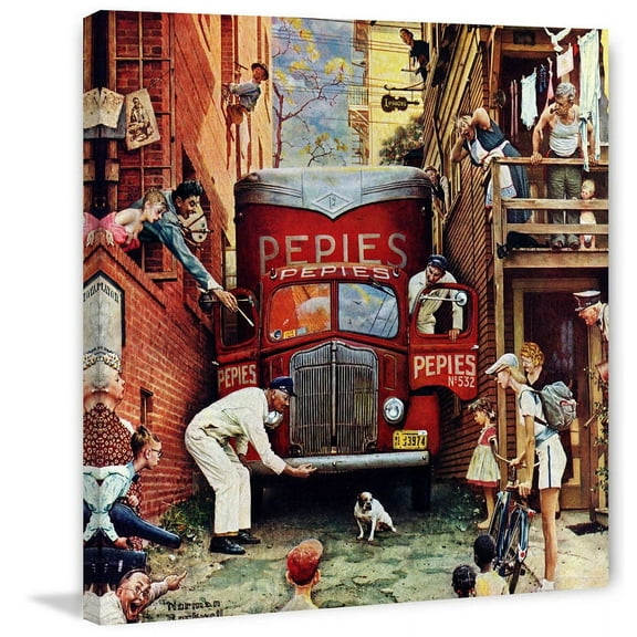 Marmont Hill "Road Block" by Norman Rockwell Painting Print on Canvas