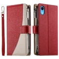 thumbnail image 1 of Funda cartera GANGXUN para iPhone XR , cuero PU con tarjetero, cremallera, correa de mano, soporte y protección 995°, 1 of 6