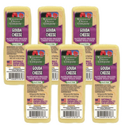 WISCONSIN CHEESE COMPANY'S - 100% Wisconsin Gouda Cheese Blocks. Perfect for Cheese & Crackers, Add to Food Gift Baskets, Cheese Gift Boxes, Snacks and Birthday Cheese Gifts.  6-4oz. Blocks.