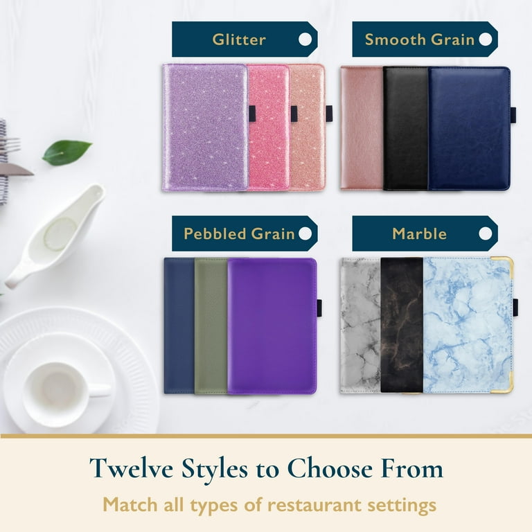 Mymazn Green Server Books For Waitress Book Waiter Book Server Booklet Restaurant Waitstaff Organizer, Serving Book Guest Check Book Holder Money Pocket Fits Server Apron (Greygreen