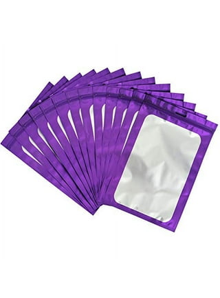 100-pack mylar packaging bags for small business sample bag smell proof  resealable zipper pouch bags jewelry food Lip gloss eyelash phone case  bracelet keychain package supplies etc -front frosted win 