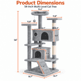 thumbnail image 2 of 54" Multi-Level Cat Tree Tower with Sisal Scratching Posts, 2 Cozy Condos, Perches, Climbing Ladder, and Hanging Toys, Stable Indoor Kitten Activity Center, 2 of 7