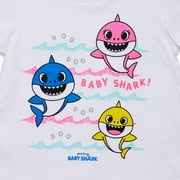 Pinkfong Baby Shark Baby Girls French Terry T-Shirt Shorts Set Pink/White 12 Months
