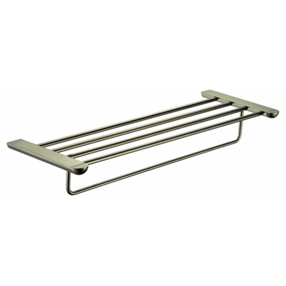 Dawn Kitchen & Bath 95010202BN Double Bath Towel Shelf - Brushed Nickel