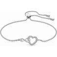thumbnail image 1 of Swarovski Infinity Heart Jewelry Collection, Necklaces And Bracelets, Rose Gold Rhodium Tone Finish, Clear Crystals, 1 of 4