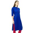 thumbnail image 2 of Phagun Cotton Plain Kurti Designer Tunic Mandarin Collar Ethnic Casual Kurta Blouse, 2 of 3