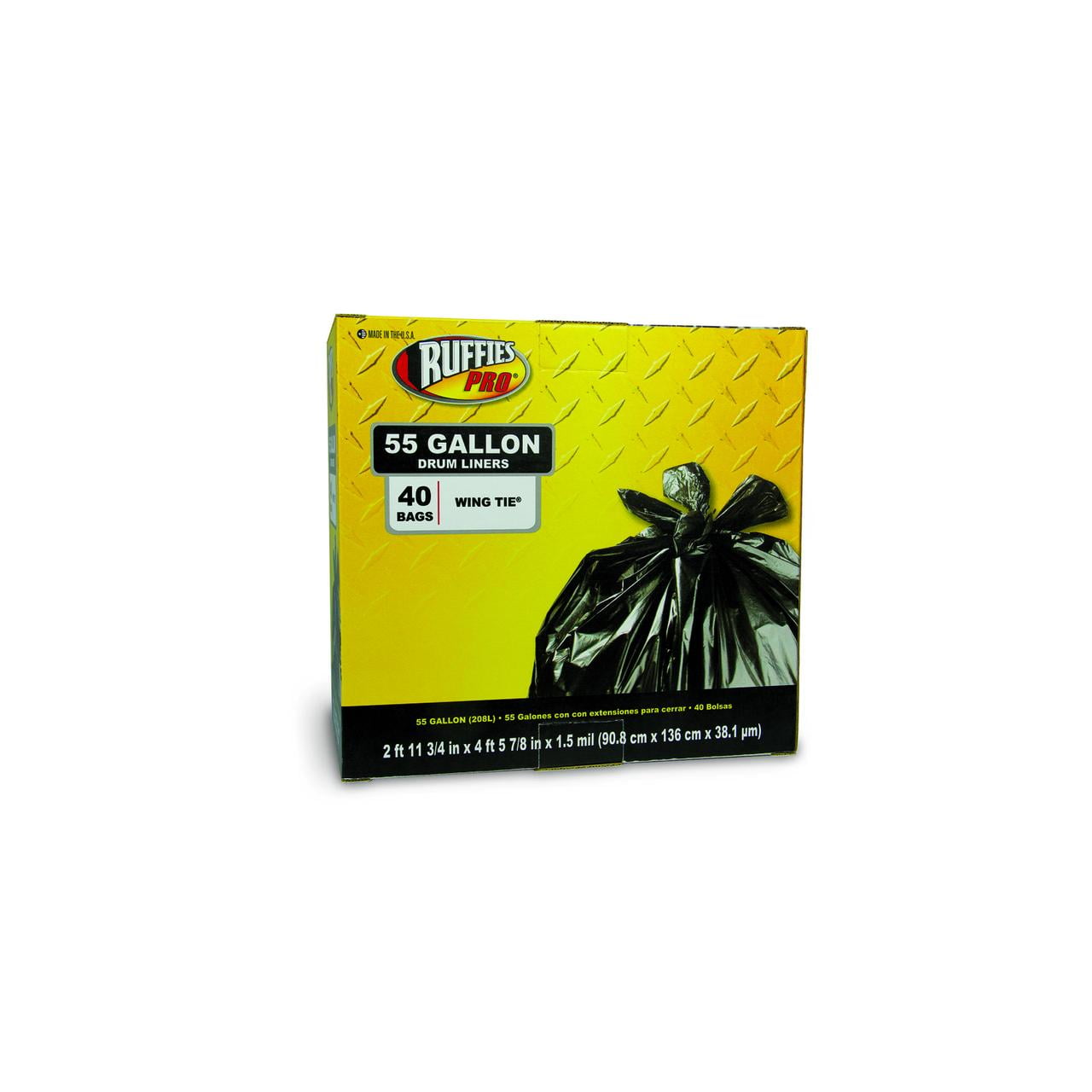 Berry Plastics 1124889 55 gal Drum Liner Trash Bag, 1.5 mm