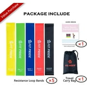 Fit Pride Resistance Bands, Workout bands, Exercise Bands with 5 Sets of Different Tension Level for Physical Therapy, Strength Training and Home Workout with Carry Bag