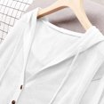 thumbnail image 5 of Cekizud Hooded Knit Cardigan for Women Long Sleeve Button Front Drawstring Hood Casual Cardigan Sweater, Free Size, 5 of 7