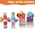 thumbnail image 5 of Baby Rattles Toys for 0-12 Months Infant Newborn Baby Wrist Rattle Socks and Foot Finder Set for 0-6 Months, Baby Learning Toys for 0 to 12 Months Newborn Boys and Girls Baby Shower Gifts, 5 of 8