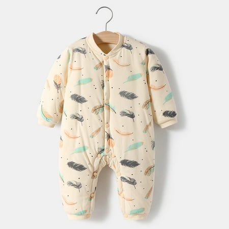 

QWZNDZGR Newborn Baby Bodysuit Newborn Warm Thickened Pure Cotton Clothes Baby Cotton Jacket Autumn And Winter 0 Winter Clothing March
