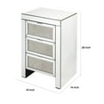 thumbnail image 5 of Benjara 3 Drawer Beveled Mirrored Accent Table with Faux Diamond Inlay, Silver, 5 of 5