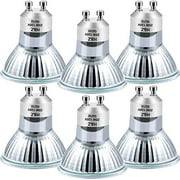 H&Z NP5 gu10 120v 25w Bulb Candle Warmer, 6pcs gu10 c 120v 25w Halogen Light Bulbs with Glass Cover, gu10 Bulb Dimmable & Warm White, MR16 GU10 Base for Candle Warmer Light Bulbs, Track Light Bul