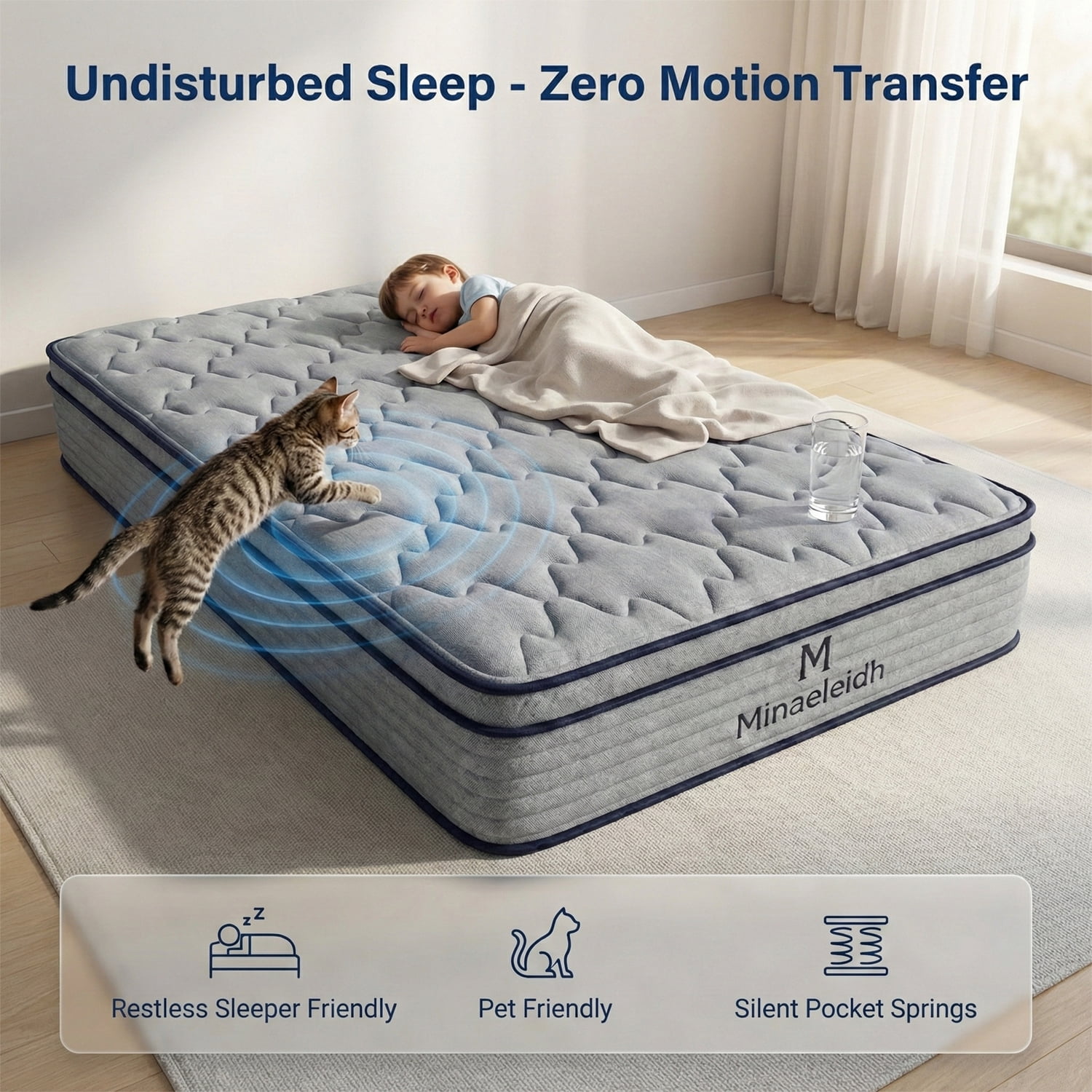 10 Inch Twin Size Mattress, Hybrid Twin Mattress in a Box, Memory Foam & 7-Zone Individual Pocket Springs, Medium Firm , Upgrade Edge Support, CertiPUR-US, Fiberglass-Free, Dorm/Guest Room/Bunk Bed