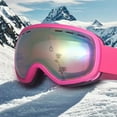 thumbnail image 2 of Ski Goggles,Snow Snowboard Goggles Men Women Snowmobile Skiing Skating,Skiing Snowboard Anti Fog UV Protection (Rose Red), 2 of 3