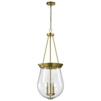 Nuvo Lighting Boliver 3 Light Pendant - 14 Inches - Vintage Brass Finish - Clear Seeded Glass - Vintage Brass