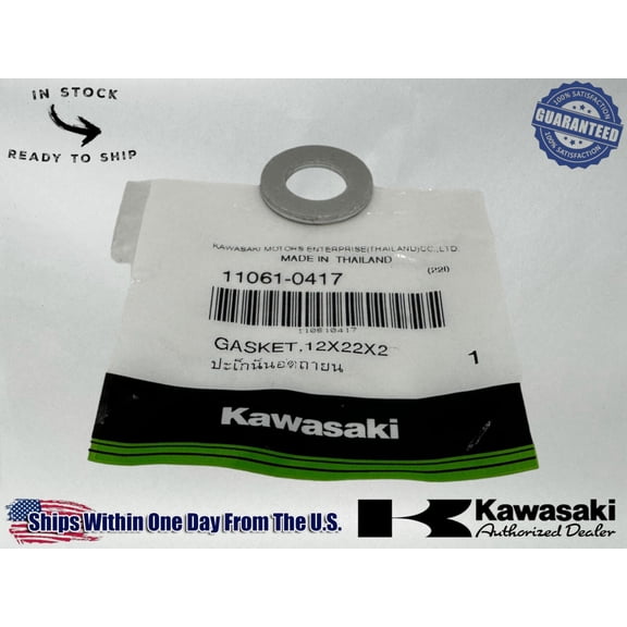 Kawasaki Genuine OEM Authentic Gasket 12X22X2 11061-0417