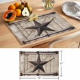 thumbnail image 6 of Texas Star Vintage Placemats Set of 4 Brown Khaki Wooden Retro Art Place Mats Indoor Wipeable Table Mats Washable Cloth Dining Table Placemats for Kitchen Holiday Party Home Decor 13x19 Inch, 6 of 9