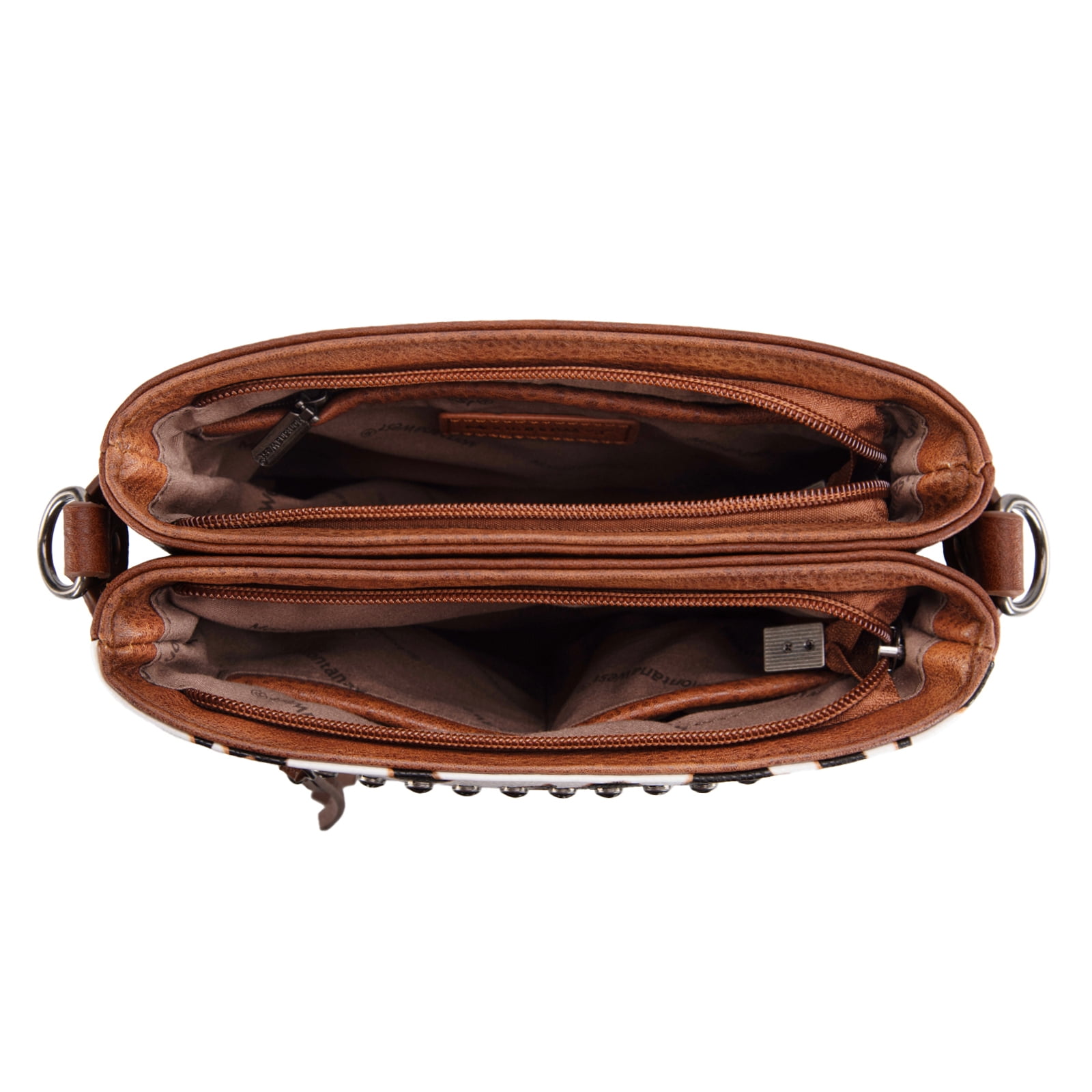 Montana West Crossbody Bags for Women Multi Pocket Cross Body Bag Purses with Guitar Strap, Cow-Brown