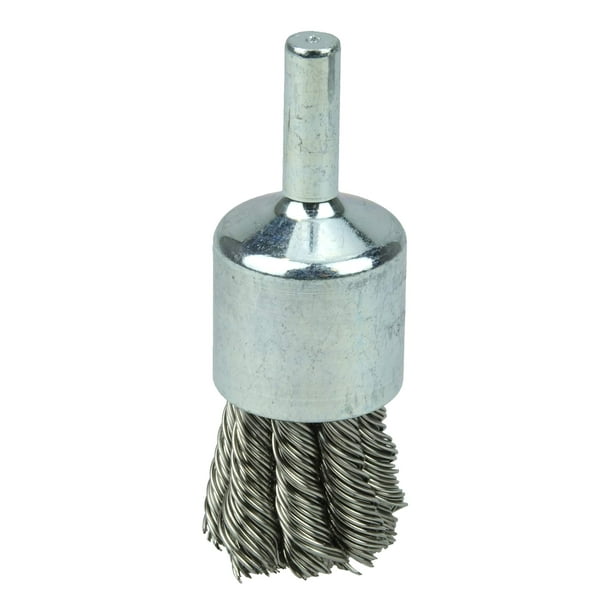 Cepillo con extremo de alambre Weiler 10030, relleno de acero inoxidable de 3/4 nudos
