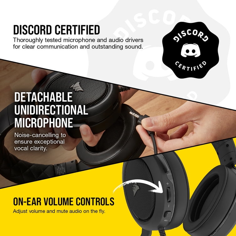 Corsair HS50 Pro Stereo Gaming Headset Discord Certified Headphones Works with PC Mac Xbox Series X Xbox Series S Xbox One PS5 PS4 Nintendo