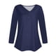 thumbnail image 4 of Camiseta de manga corta con cuello en V para mujer: top con estampado «Love», poliéster, tallas S-XXXL, tallas EE. UU./Reino Unido/UE, informal/para todas las estaciones, 4 of 5
