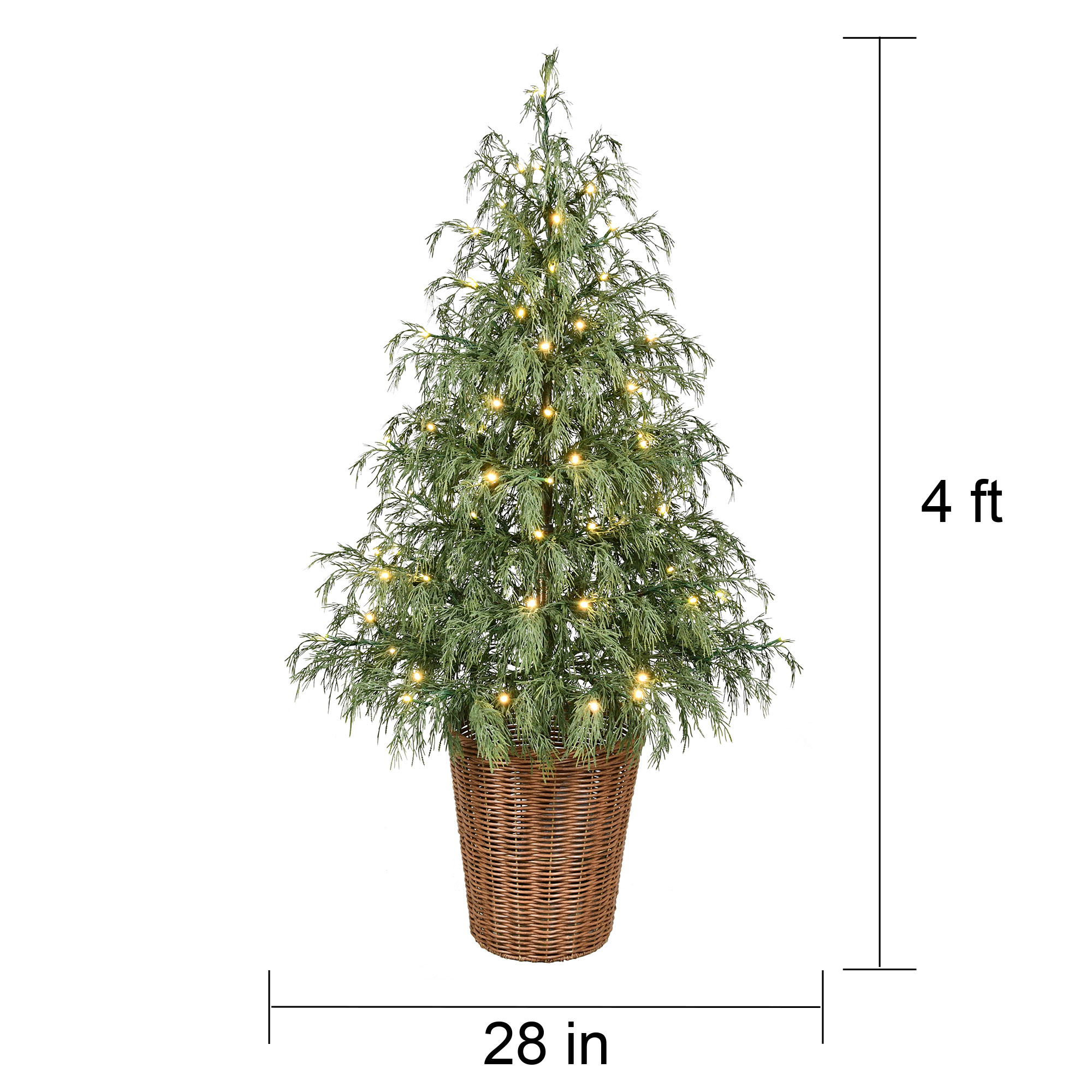 My Texas House 4-Foot Pre-Lit Northern Pine Potted Tree, 80 Lights photo 3