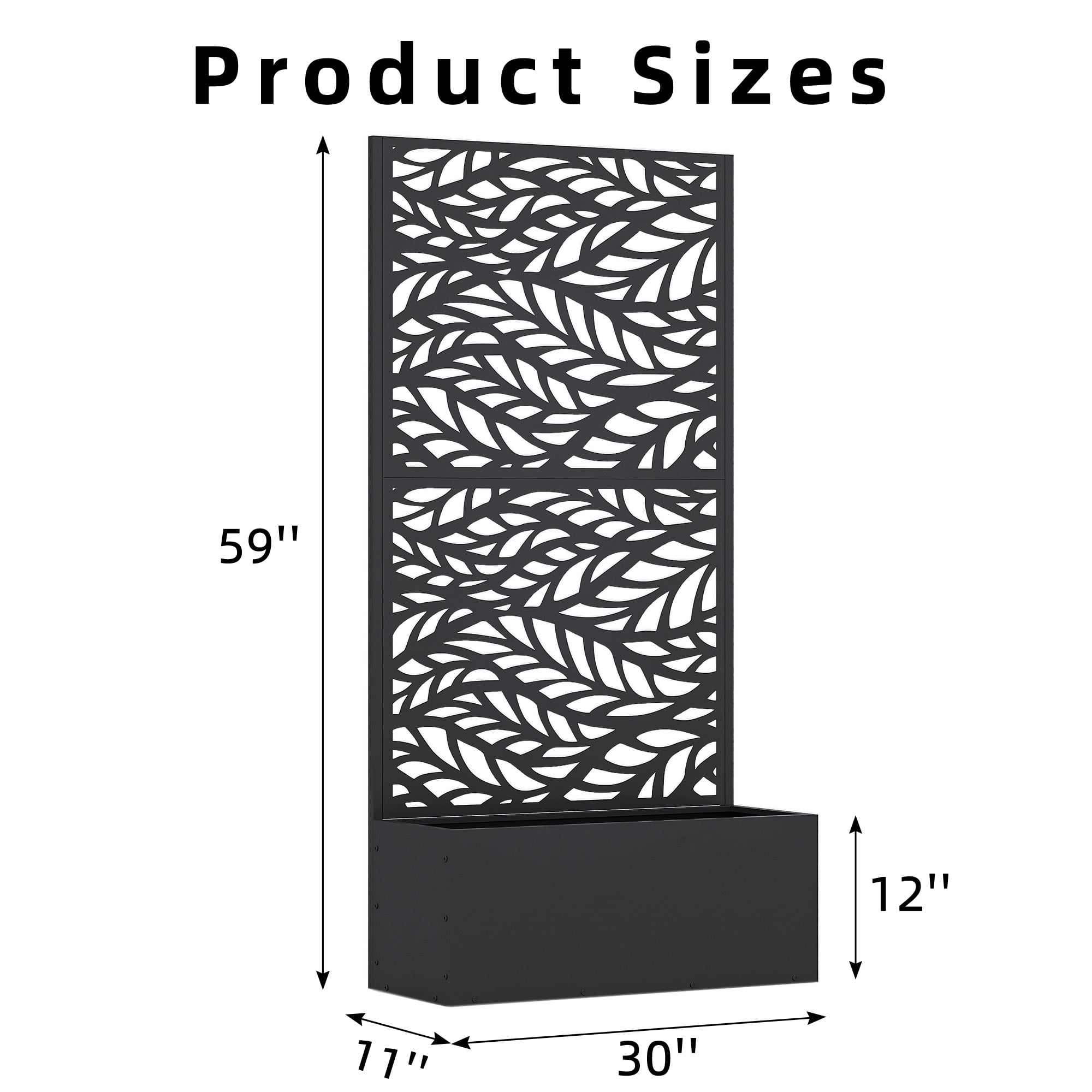 MAYEERTY Black Metal Planter with Climbing Trellis