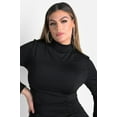 thumbnail image 5 of Rebdolls Women's Plus Long Sleeve Turtleneck Cinched Mini Dress - Black - 4X, 5 of 5