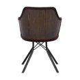 thumbnail image 5 of Darcie&nbsp;Mid-Century Dining Chair in Black Powder Coated Finish with Brown Velvet and Walnut Glazed Wood Finish Back, 5 of 5