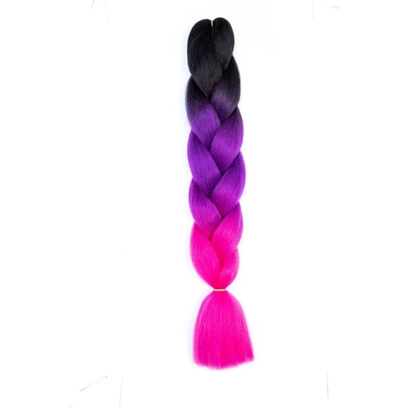 XmhyTop-A Extensiones de cabello sintético trenzado multicolor jumbo ombré de 60 cm, 3 piezas, perfectas para trenzas regulares y con giros DIY, C11