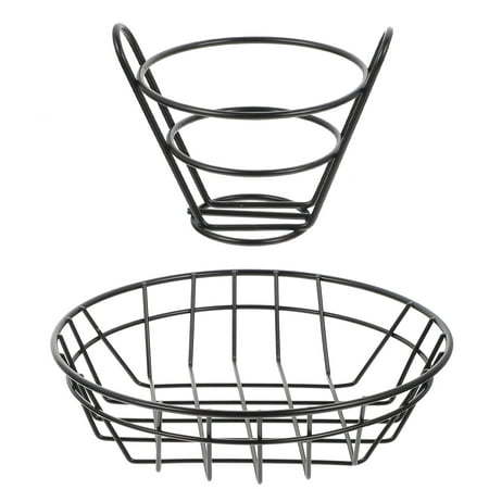 

2pcs Fried Chicken Basket Fried Food Snack Baskets Iron French Fries Holders