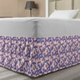 thumbnail image 1 of Tropical Bed Skirt, Exotic Banana Leaves and Bird of Paradise Blossoms Hawaiian Pattern, Elastic Bedskirt Dust Ruffle Wrap Around for Bedding Decor, 4 Sizes, Raspberry and Blue Violet, by Ambesonne, 1 of 2