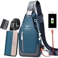 thumbnail image 2 of Bolso de pecho para hombre, nuevo estilo de moda, estilo coreano, informal, deportivo, impermeable, Oxford, bandolera de pecho para hombre, bolso de mensajero de hombro, 2 of 5