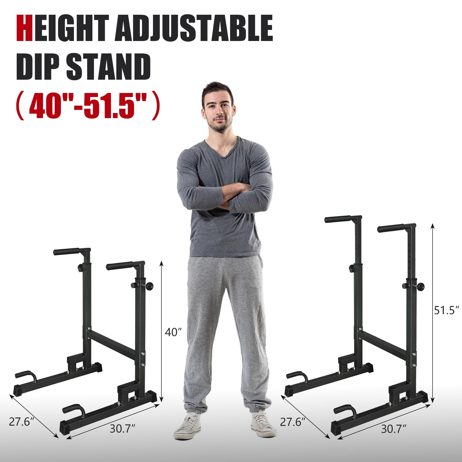 Ambifirner Pull Up Bar Station, Foldable Power Tower Dip Bar for Pull-up Push-up Home Gym Strength Training Workout Equipment